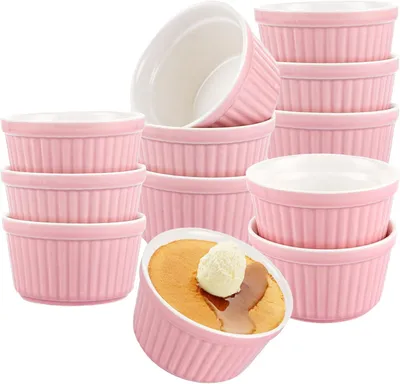 Zdjęcie produktu dla Kokilki do crème brûlée 12 sztuk, 200 ml, ceramika, do deserów
