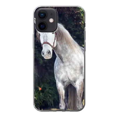 Produktbild von MuchoWow® Handyhülle Schutzhülle Hülle für iPhone 12 Pferd - Halfter - Natur Silikon Softcase Handy Hülle - Schutzhülle