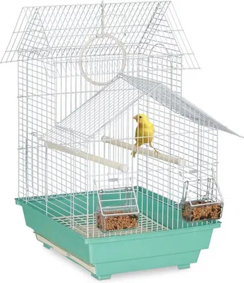 Produktbild von Famanu Vogelkäfig Metallschwarz - Mintgrün/Lichtblau