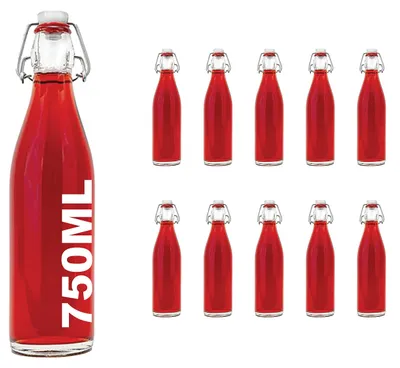 Obrázok produktu pre Sada 10 sklenených fliaš s objemom 750 ml a uzáverom so závitom