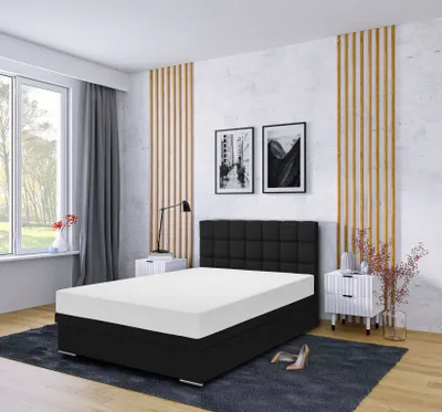 Produktbild von Boxspringbett Venezia mit Bettkasten ohne Matratze Doppelbett 140 cm (Fresh 17 - schwarz)