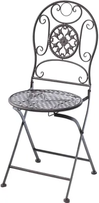 Produktbild von Kobolo Metallstuhl Gartenstuhl Vintage Stuhl aus Metall klappbar Braun - 91cm H | Bistrostuhl BalkonmöbelKlappstuhl Terrassenmöbel Sitzgarnitur Garten