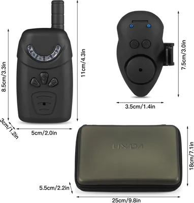 Produktbild von Lixada Angelköder-Alarm-Set mit tragbarer Tasche Angelköder-Alarm-Set Leuchtender Angelköder-Indikator Digitales Angel-Alarm-Kit Köder-Alarm