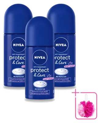 Produktbild von 3 x Nivea Protect & Care Deodorant Roll-On 50 ml - Sparpackung - 3 Stücke