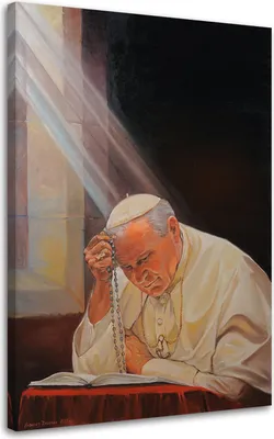 Produktbild von Leinwandbild papst johannes paul ii. 80x120 cm Feeby farbe wandbild bereit zum aufhängen