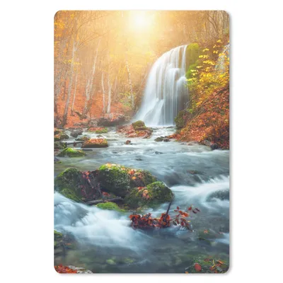 Produktbild von MuchoWow® Mauspad Mousepad Wasserfall - Sonne - Herbst 40x60 cm - Mousepads - Maus Mat - Pad - Mausunterlage - Schreibtisch Accesoire