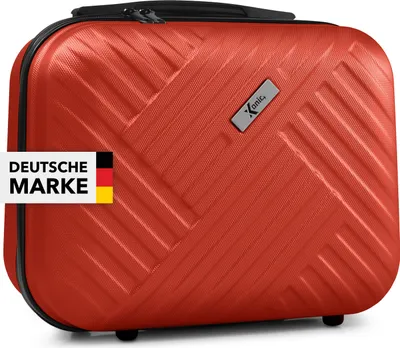 Produktbild von Xonic Kosmetikkoffer Damen – Beauty Case Hartschale für Reisen – Robustes Beautycase Damen mit Tragegriff – Kosmetik Koffer leicht & stabil – Beautycase Damen Hartschale (Rot)