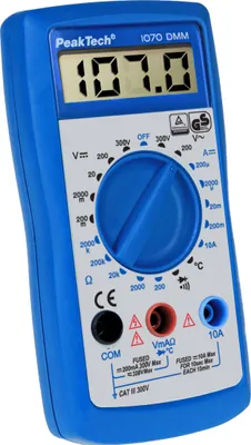 Produktbild von PeakTech Digital-Multimeter RMS 31/2-stelliges LCD/1999 Stellen 300 VAC 300 VDC 10 ADC (PeakTech 1070)
