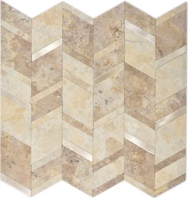 Produktbild von selbstklebende Wandverkleidung Fliesenspiegel Vinyl Steinoptik Pfeiloptik beige silber MOS200-46LBG