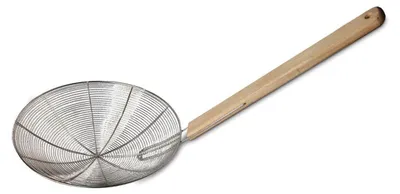 Produktbild von 025 Metallsieb mit Holzgriff Ø 25cm Wok-Sieb Abtropfsieb Seiher Öl Löffel