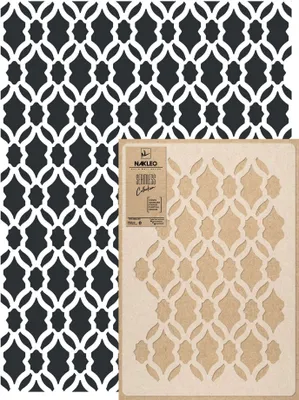 Produktbild von Wandschablone Groß Muster, Malschablone 59x95 cm Sahara Marokkanisch Maurisch Wiederverwendbare Kunststoff, Geometrische Tapete Wandgestaltung