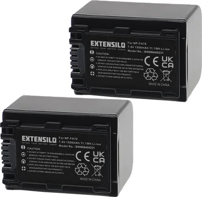 Produktbild von EXTENSILO 2x Akku kompatibel mit Sony DCR-HC16, DCR-DVD92E, DCR-HC17, DCR-DVD92, DCR-HC16E, DCR-HC18, DCR-HC17E Kamera (1500 mAh, 7,4 V, Li-Ion)
