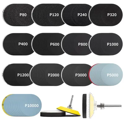 Image de Omgoods - Senmai : 130 disques abrasifs avec support velcro, ensemble de 75 mm