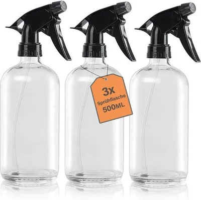 Image de Vaporisateur transparent de 500 ml, lot de 3