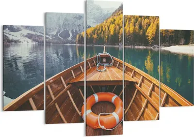 Produktbild von Bild auf Leinwand - Leinwandbild - 5 Teile - £ódŸ Berge Kajak - 150x100cm - Wand Bild - Wanddeko - Wandbilder - Leinwanddruck - Bilder - Wanddekoration - Leinwand bilder - Wandbild - EA150x100-4981