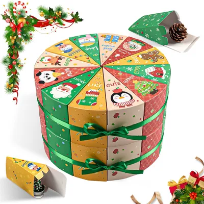 Imagen del producto de Caja de Regalo Navidad Pequeña 24Uds Calendario de Adviento para Hacer Cajas Cuenta Atrás Navideña Calendario Cajas para Niños Niñas Regalo de Navidad