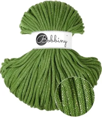 Zdjęcie produktu dla Bobbiny Premium Macrame Cord 5 mm 100 m Shiny Moss Green Sznurek