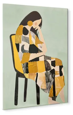Produktbild von STYLER Leinwandbild 70x100 cm Penelope handgemalte Elemente moderne Wanddekoration Wandbild Kunst Wohnzimmer Schlafzimmer