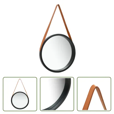 Obrázek produktu pro The Living Store Nástěnné zrcadlo s páskem 40 cm černé