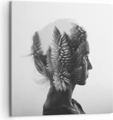Produktbild von Bild auf Leinwand - Leinwandbild - Frau Abstraktion - 60x60cm - Wand Bild - Wanddeko - Wandbilder - Leinwanddruck - Bilder - Kunstdruck - Wanddekoration - Leinwand bilder - Wandkunst - AC60x60-3799
