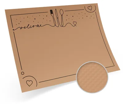 Produktbild von 1000x Tischset Platzset aus Kraftpapier 40 x 30 cm braun bedruckt "welcome"