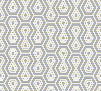 Produktbild von Architects Paper Retrotapete Jungle Chic geometrische Tapete Vliestapete grau gold weiß 10,05 m x 0,53 m
