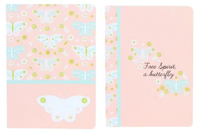 Immagine prodotto di Quaderno A5, 48 fogli a righe, motivo Butterflies, confezione da 5 pezzi