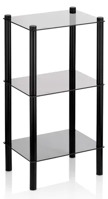 Regal Lars, Metall, Schwarz, 40x30x76,5 cm