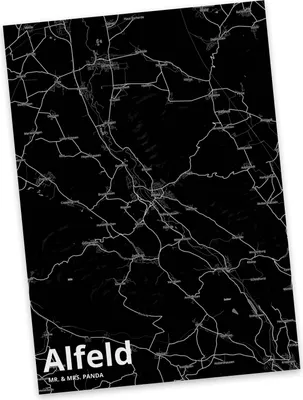 Produktbild von Mr. & Mrs. Panda Postkarte Alfeld - Geschenk, Grußkarte, Ansichtskarte, Stadt, Dorf Karte Landkarte Map Stadtplan, bildkarte, Postkarten, Fotokarte