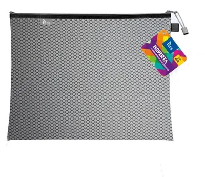 Image de Tetis Enveloppe avec fermeture à glissière Taille A4 Noir Sécurité des documents