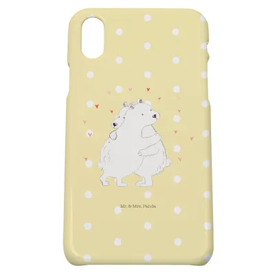 Produktbild von Mr. & Mrs. Panda Iphone 10 Handyhülle Eisbär Umarmen - Gelb Pastell - Geschenk, Hülle, Cover, X, Handy, Lustige Sprüche
