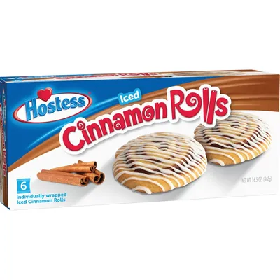 Produktbild von Hostess Iced Cinnamon Rolls 6-Pack 468g (MHD:03.07.2025)