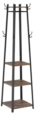 Produktbild von Vintage-Garderobe mit Ablagefläche – Eisen und Spanplatte – 45 x 45 x 181 cm