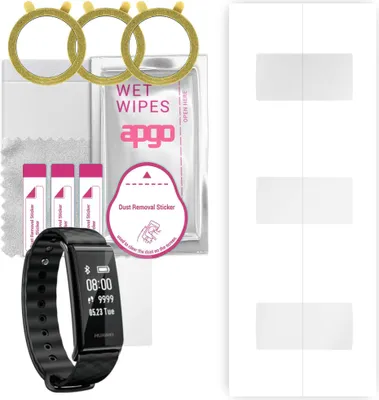 Produktbild von apgo 3 Stück Schutzfolie, klar, kompatibel mit Huawei Band A2 Smartwatch, Hydrogel Displayschutzfolie mit Positionierhilfe, Displayfolie, robust und kratzfest