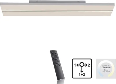 Zdjęcie produktu dla Lampa sufitowa LED, panel natynkowy, pilot z możliwością ściemniania, L 100 cm