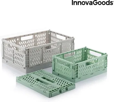 Produktbild von InnovaGoods InnovaGoods Boxtor - Multifunktionale Aufbewahrungskästen - 3 Stück - Grau/Grün