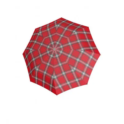 Produktbild von Knirps Taschenregenschirm Regenschirm T.200 Medium Duomatic Check Red & Navy schwarz mehrfarbig