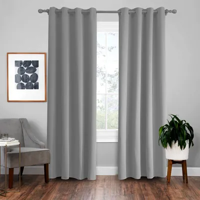 Produktbild von Topchances Vorhänge 238cm x 132cm,Thermo Verdunklungsgardine Ösenschal Deko Vorhang Blickdicht Verdunkelung Gardine, Hellgrau