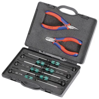 Produktbild von Elektronikwerkzeugsatz 8tlg.im Kunststoffkoffer KNIPEX