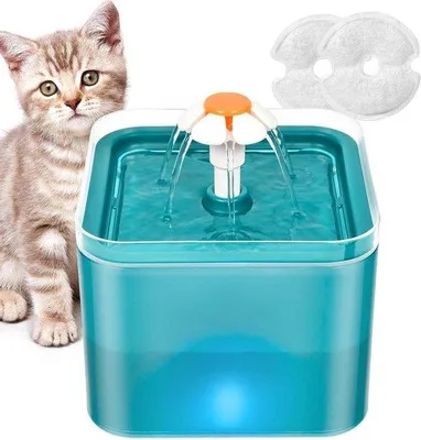 Produktbild von 2-Liter-Hauskatzen-Trinkstelle mit LED-Licht und Vier-Fach-Filter-System, drei Wasserstrom-Modi, für kleine und mittelgroße Haustiere