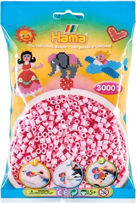 Image de Hama Midi Strijkkralen - Pastel Roze (95), 3000st.