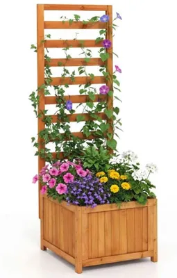 Produktbild von Hochbeet mit Rankgitter, Fichtenholz