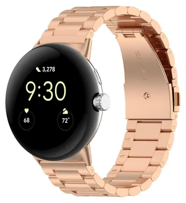 Immagine prodotto di Cinturino in acciaio inossidabile per Google Pixel Watch 4 / 3 / 2 / 1 da 41 mm, tre maglie, oro rosa