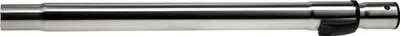 A close-up, studio shot of a silver and black telescopic tube, likely a vacuum cleaner part, against a white background.