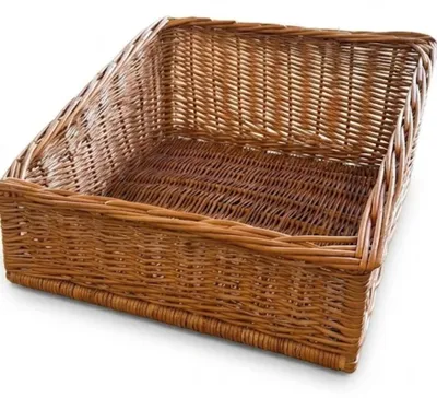 Produktbild von Verkaufskorb Regal Weide quadratisch geflochten Griff Verkaufsdisplay 46x46cm