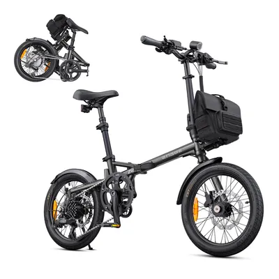 Imagen del producto de Bicicleta eléctrica plegable: Bicicleta eléctrica urbana de 16,9 kg, con una autonomía de 120 km (sistema de asistencia al pedaleo PAS 1), batería extraíble de 36V y 10Ah, motor de 250W, neumáticos urbanos de 16 x 1,95 pulgadas
