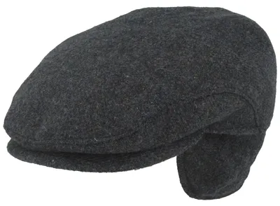 Produktbild von Flatcap aus reiner Wolle mit Ohrenklappen von Hut-Breiter, blau, Gr. 64