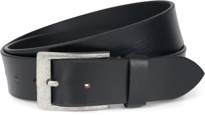 Immagine prodotto di styleBREAKER Cintura unisex in pelle bovina tinta unita con superficie granulata e fibbia spazzolata, accorciabile 03010126