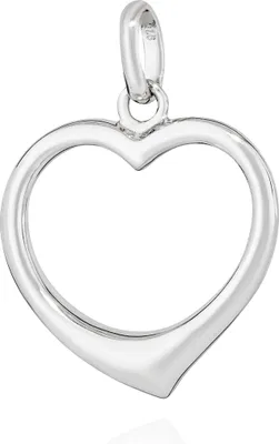 Produktbild von NKlaus Kettenanhänger Herz 925 Silber rhodiniert 16x15mm Silberanhänger Damen Amulett 13615