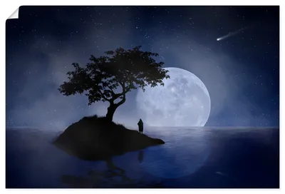 Produktbild von ARTland Poster Blauer Mond Größe: 30x20 cm
